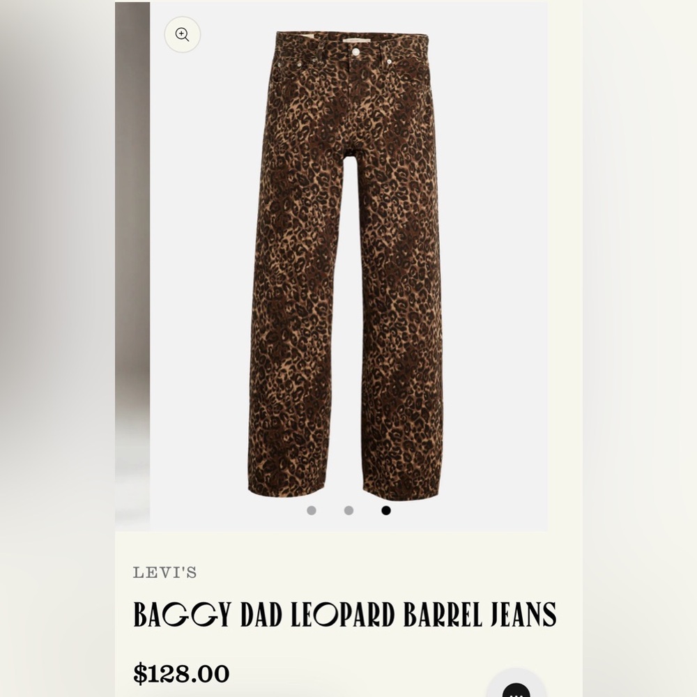 Levi’s leopard baggy barrel jean